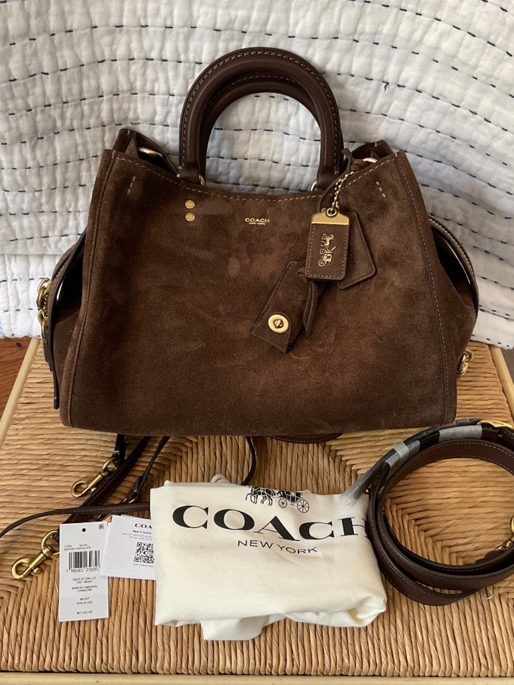 Coach Rogue 31 Dark Chocolate Suede